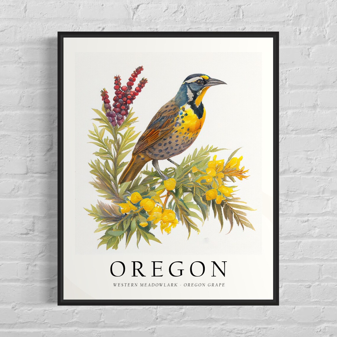 Oregon State Bird Art Print, Oregon Wall Art