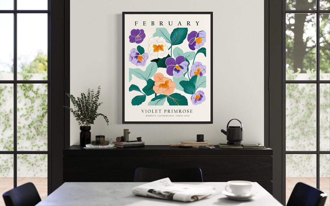 February Flower Market Violet Primrose Art Print - Image 2