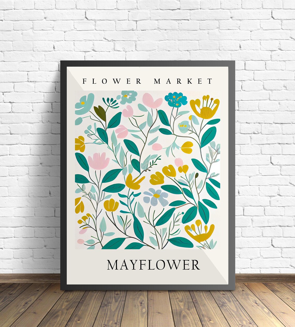 Mayflower Colorful Confetti Botanical Flower Market Pastel Art Print