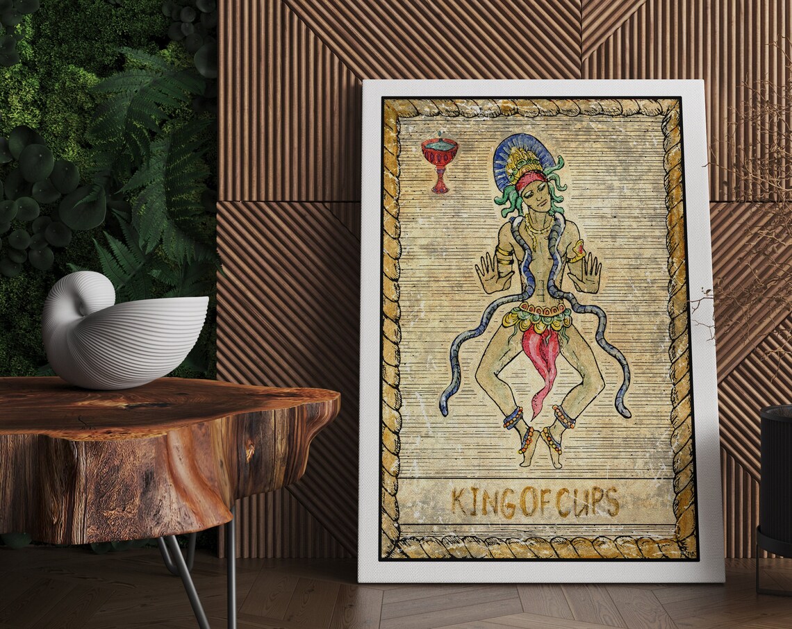 King Of Cups Tarot Card Print Tarot Print Tarot Card Wall Art Tarot Card Wall Print Tarot Card Wall Collage Tarot Card Art Print