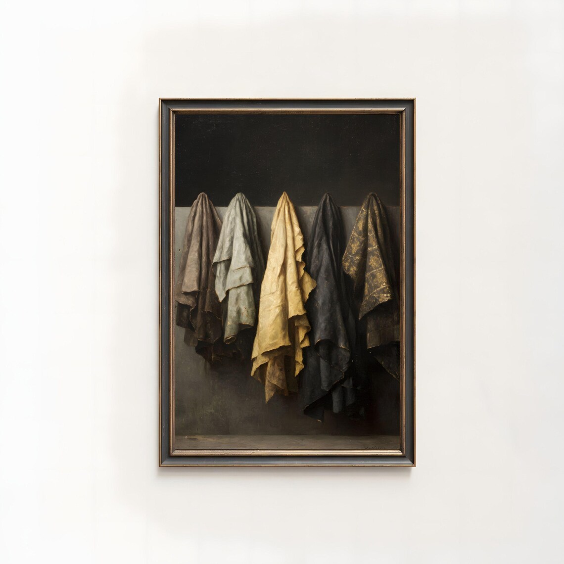 Draped Fabrics Oil Painting Vintage Still Life Cloth Study Classic Poster