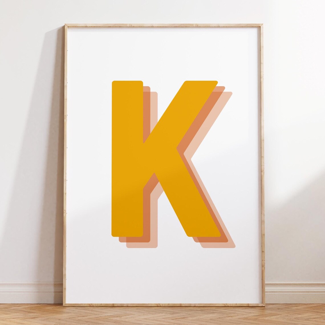 Retro 3D K Letter Print, Monogram Alphabet - Image 5