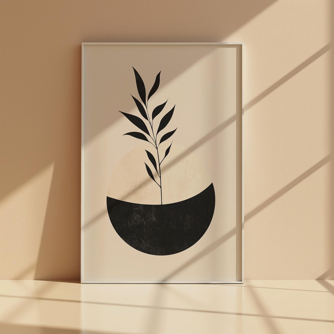 Abstract Minimalist Botanical Art Print, Home Decor