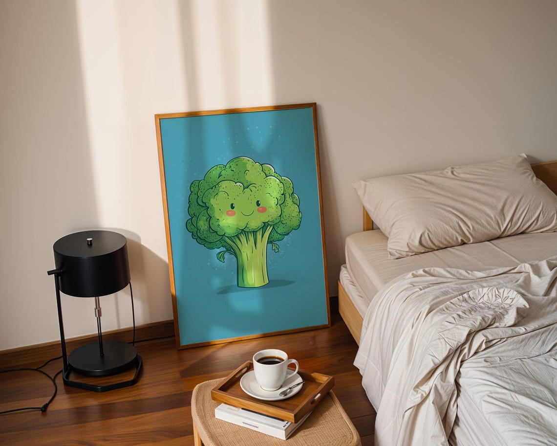 Cute Broccoli Poster Wall Art For Home Kitchen Decor Fun Vegetable Art For Kids Rooms - Image 3