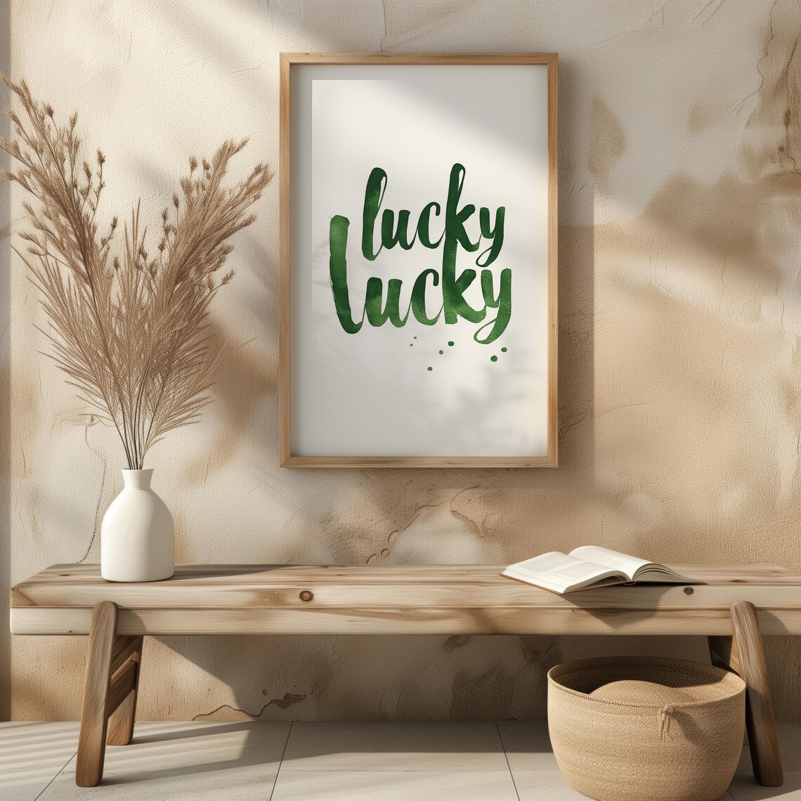 Lucky Lucky Green Text Home Kitchen Office Decor - Image 6