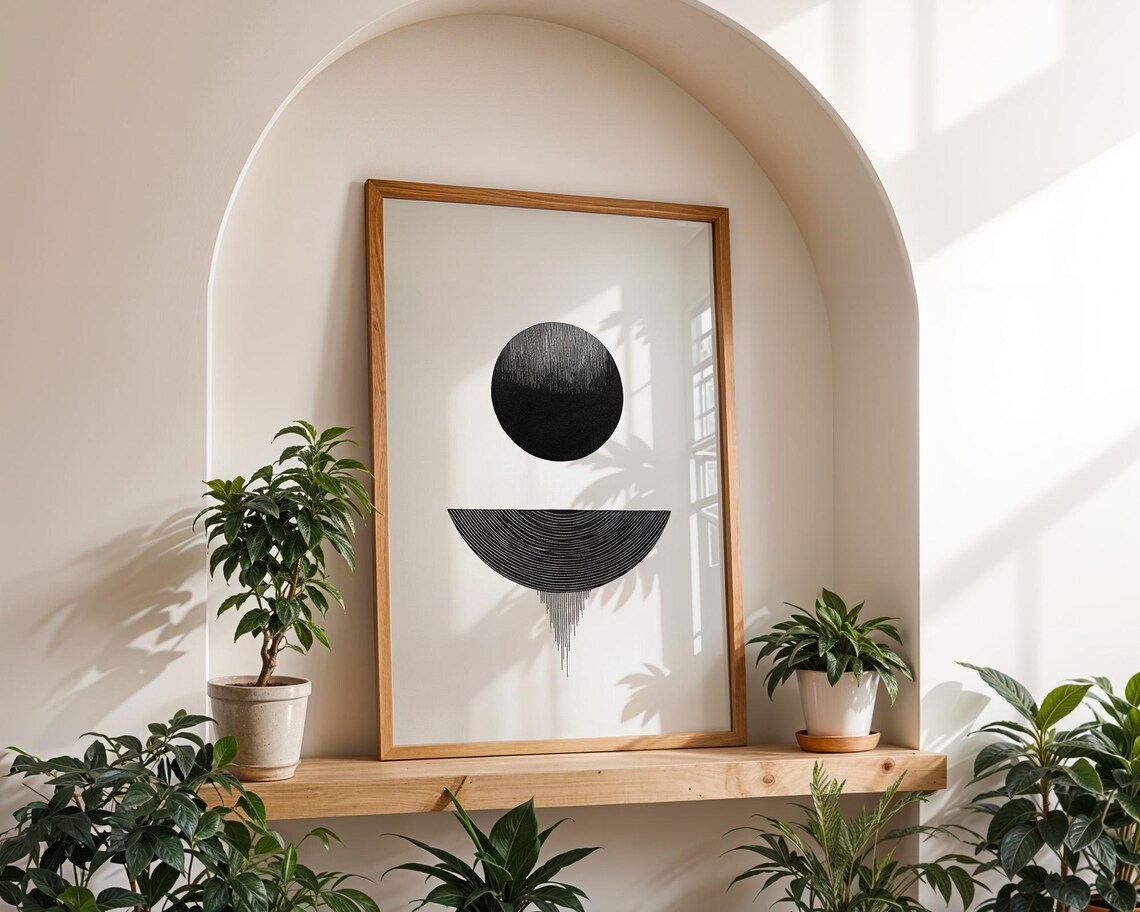 Abstract Black And White Shapes Art Print