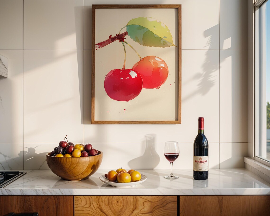 Cherry Wall Art Poster Kitchen And Room Decor For Home Styling Creative Gifts - Image 2