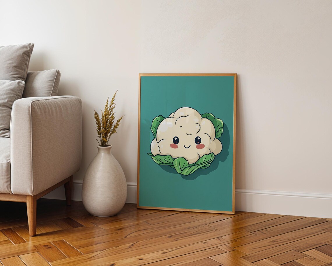 Cauliflower Kids Poster, Cute Kitchen Decor - Image 5