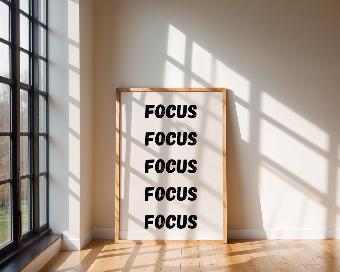 Focus Motivational Quote, Kitchen Office Decor - Image 5