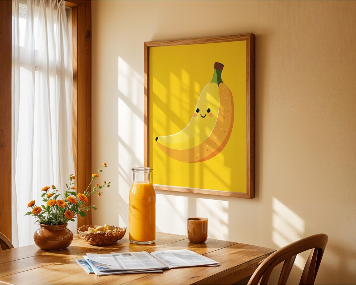 Cute Banana Poster Wall Art For Home Kitchen Room Decor Fun And Whimsical Decor - Image 3