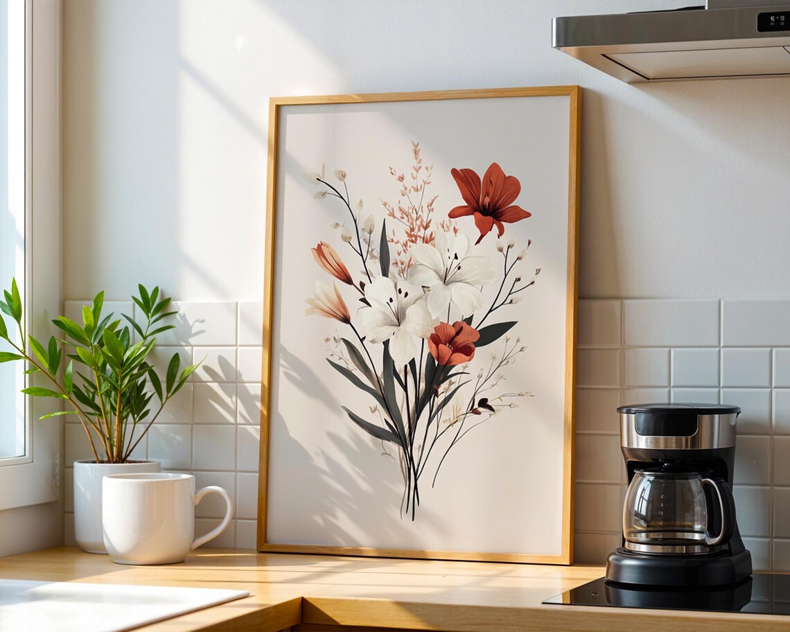 Bundle Of Flowers, Home Kitchen Decor Poster - Image 6