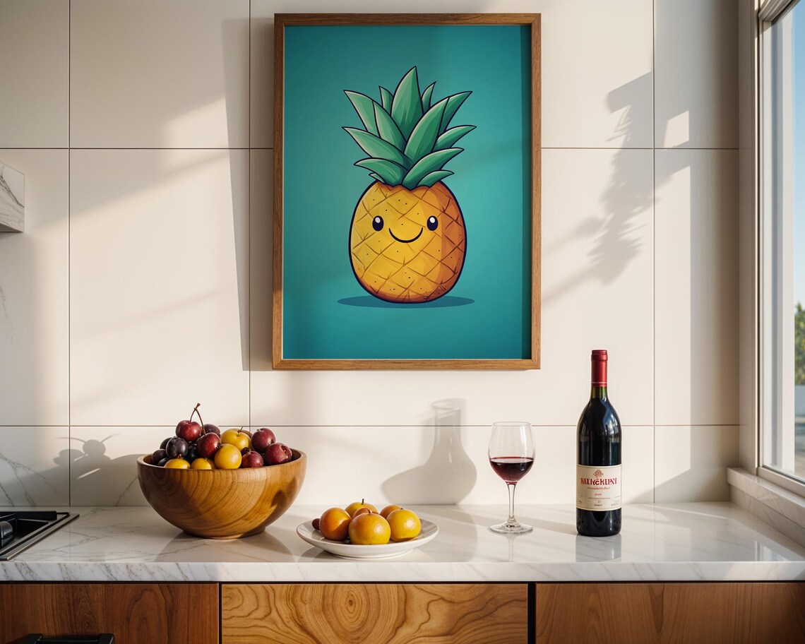 Cute Pineapple Kids Art Print, Kitchen Decor - Image 6
