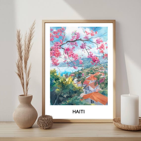 Haiti Watercolor Print Caribbean Travel Art