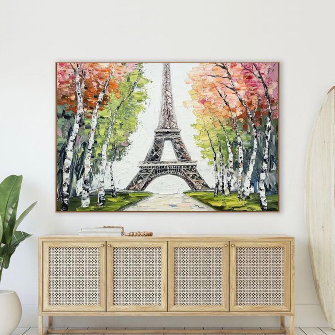 Eiffel Tower With Autumn Trees Paris Colorful Travel Painting Poster - Image 6