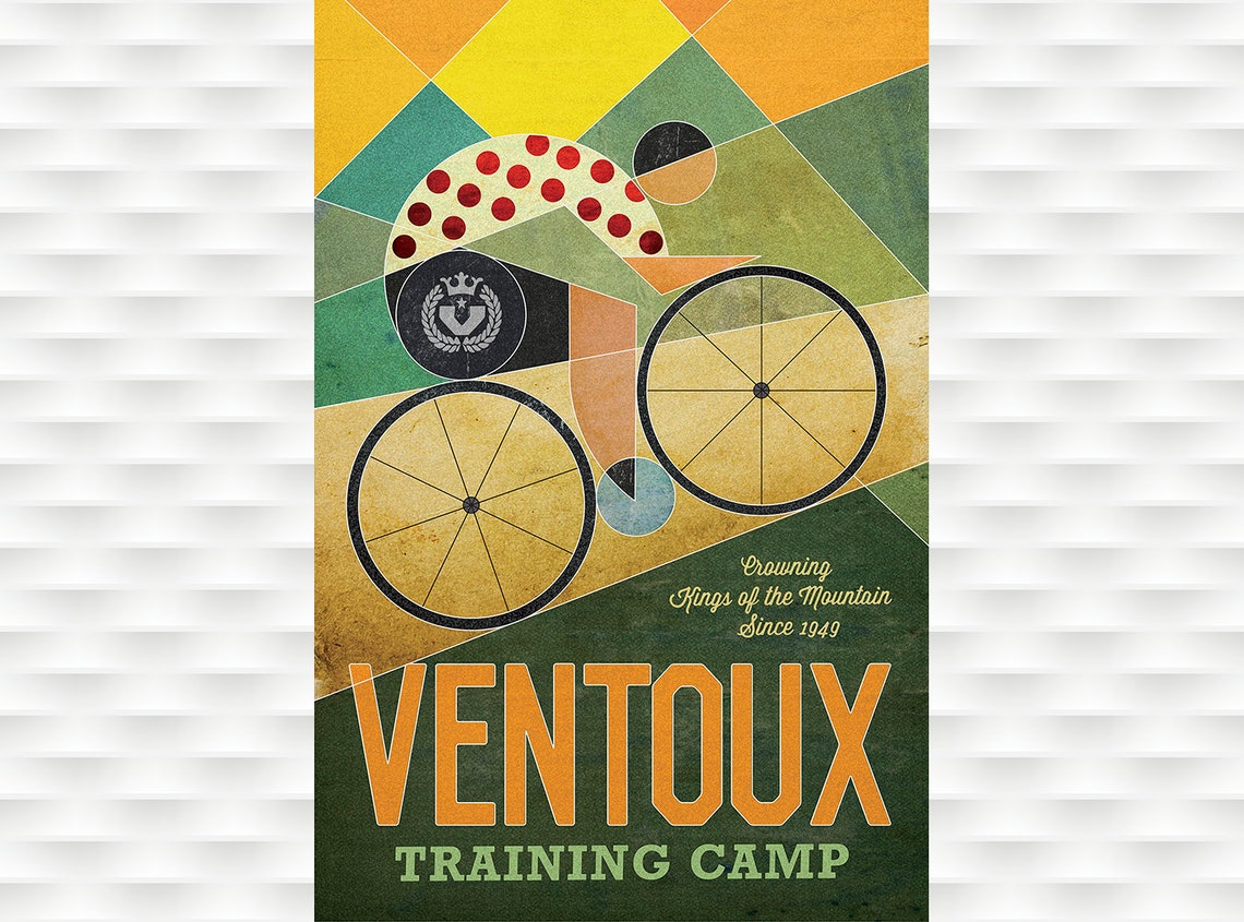 Ventoux Training Camp King of the Mountain Cycling Art Poster