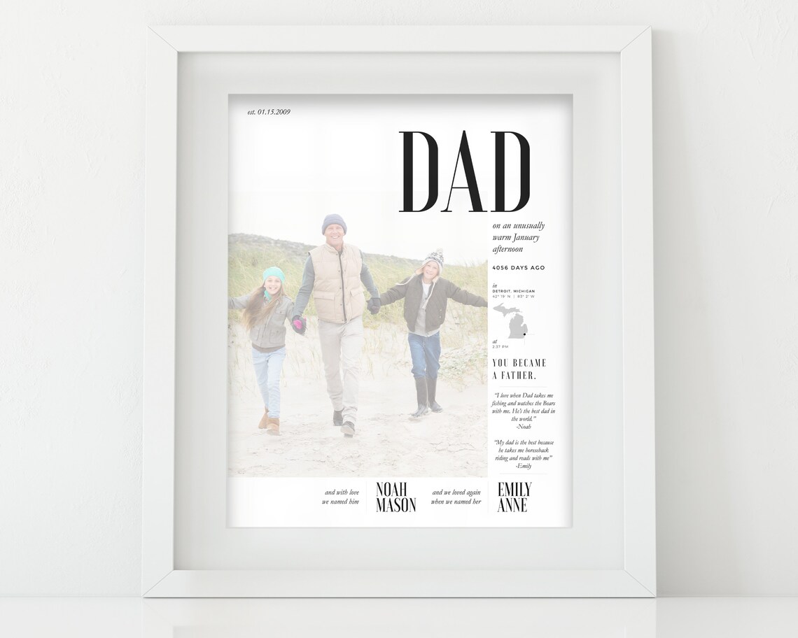 Fathers Day Gift, Custom Photo Art Print