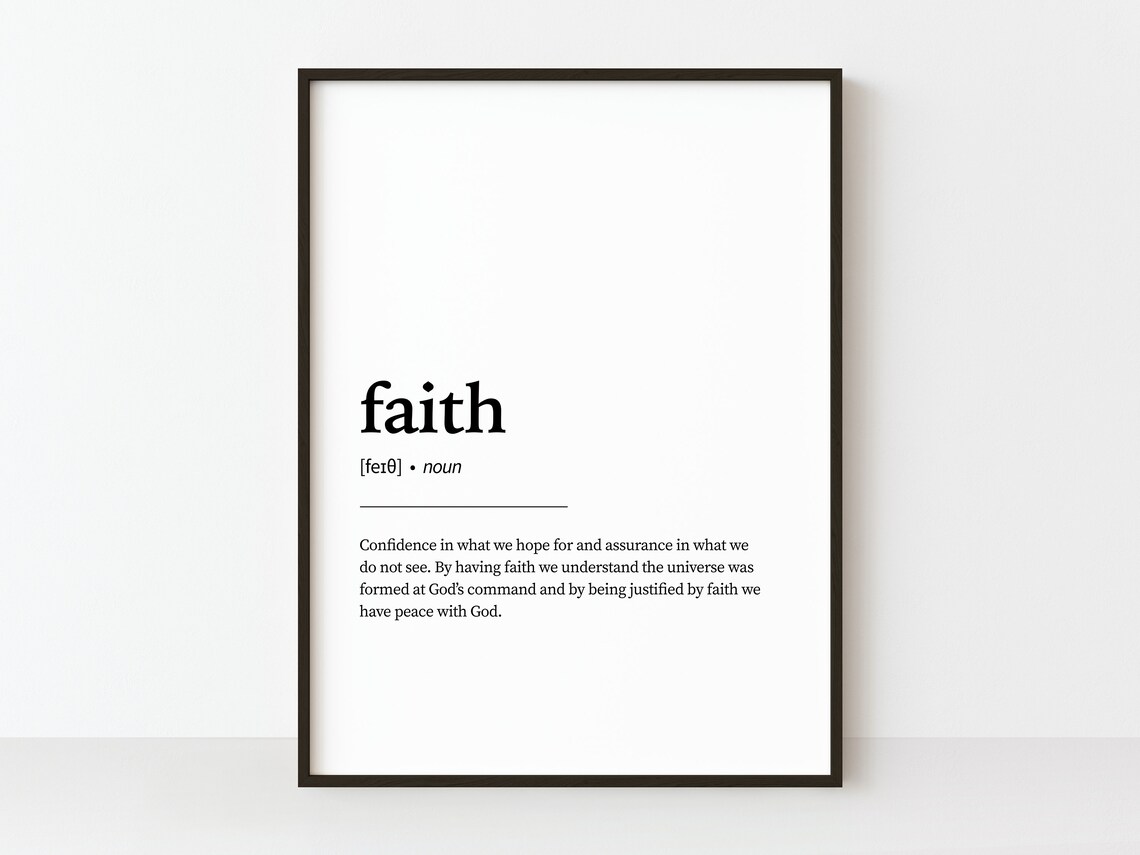 Faith Definition Religious Quote Art Print
