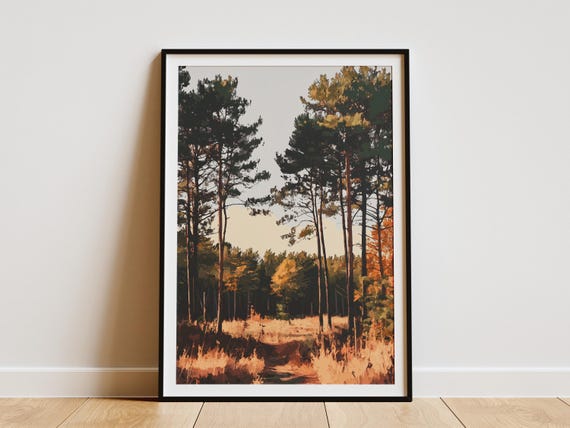New Jersey Pine Barrens Travel Poster, Tree Landscape