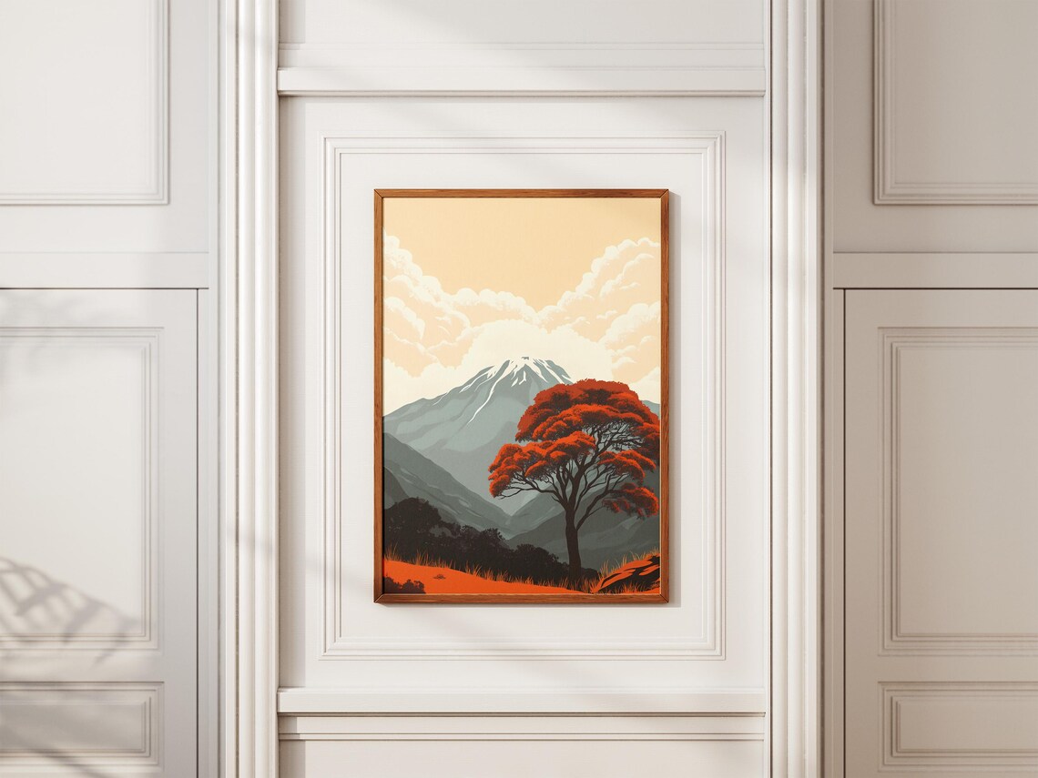 Sangay National Park Ecuador Volcano Red Autumn Tree Dusk Poster - Image 2