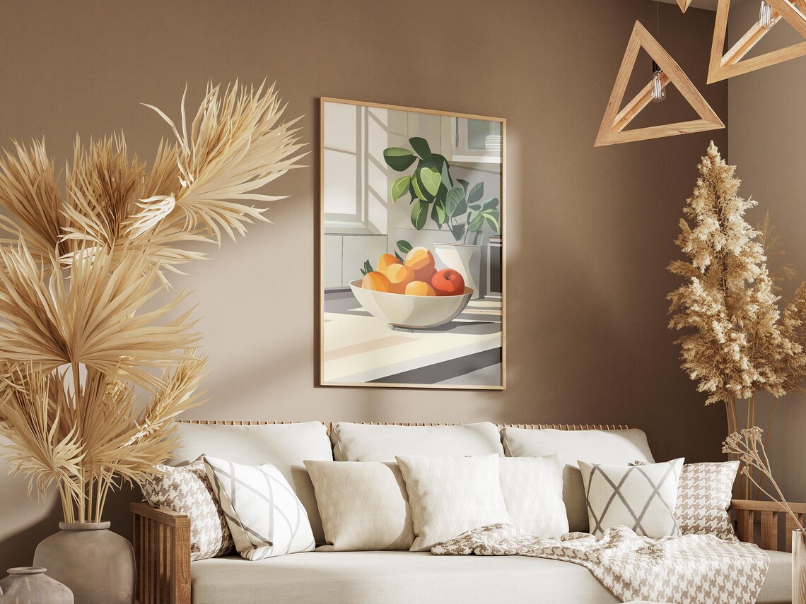 Kitchen Still Life Poster Minimalist Fruit Bowl Print Modern Art Print Print Wall Art Home Decor Art - Image 3