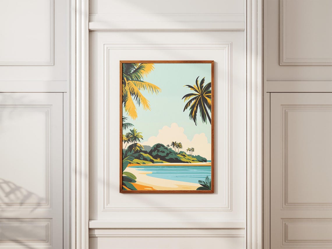 Aitutaki Island Cook Islands Palm Beach Lagoon Paradise Poster - Image 2