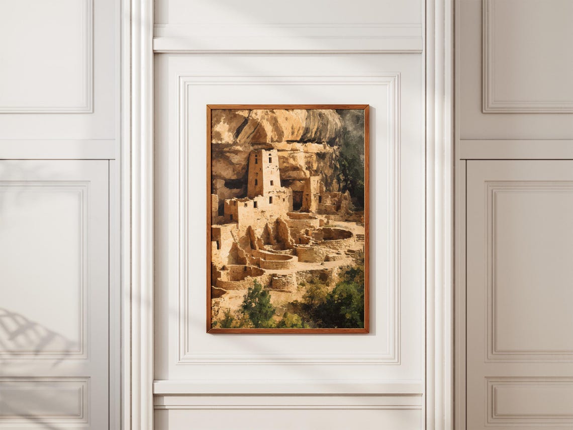 Mesa Verde National Park Cliff Palace Ancient Ruins Art Poster - Image 2