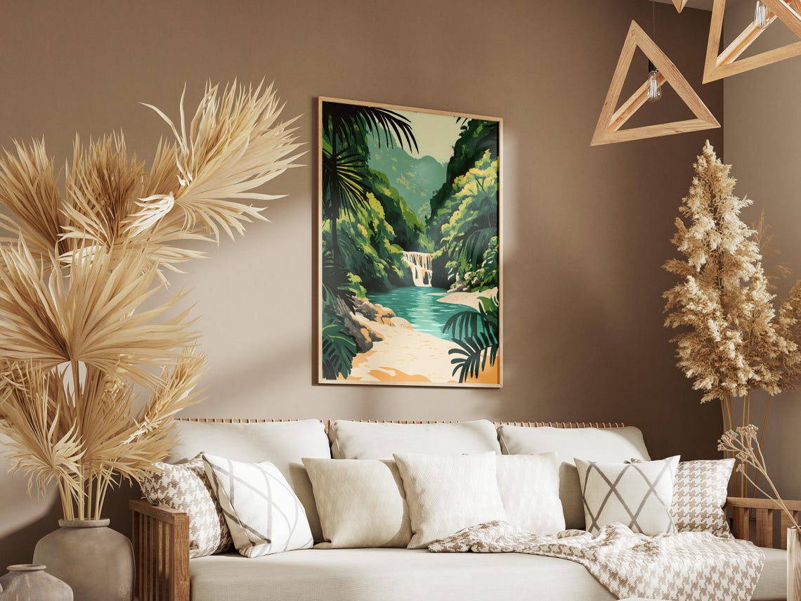Semuc Champey Waterfall Spilling into Turquoise Pool Jungle Poster - Image 3