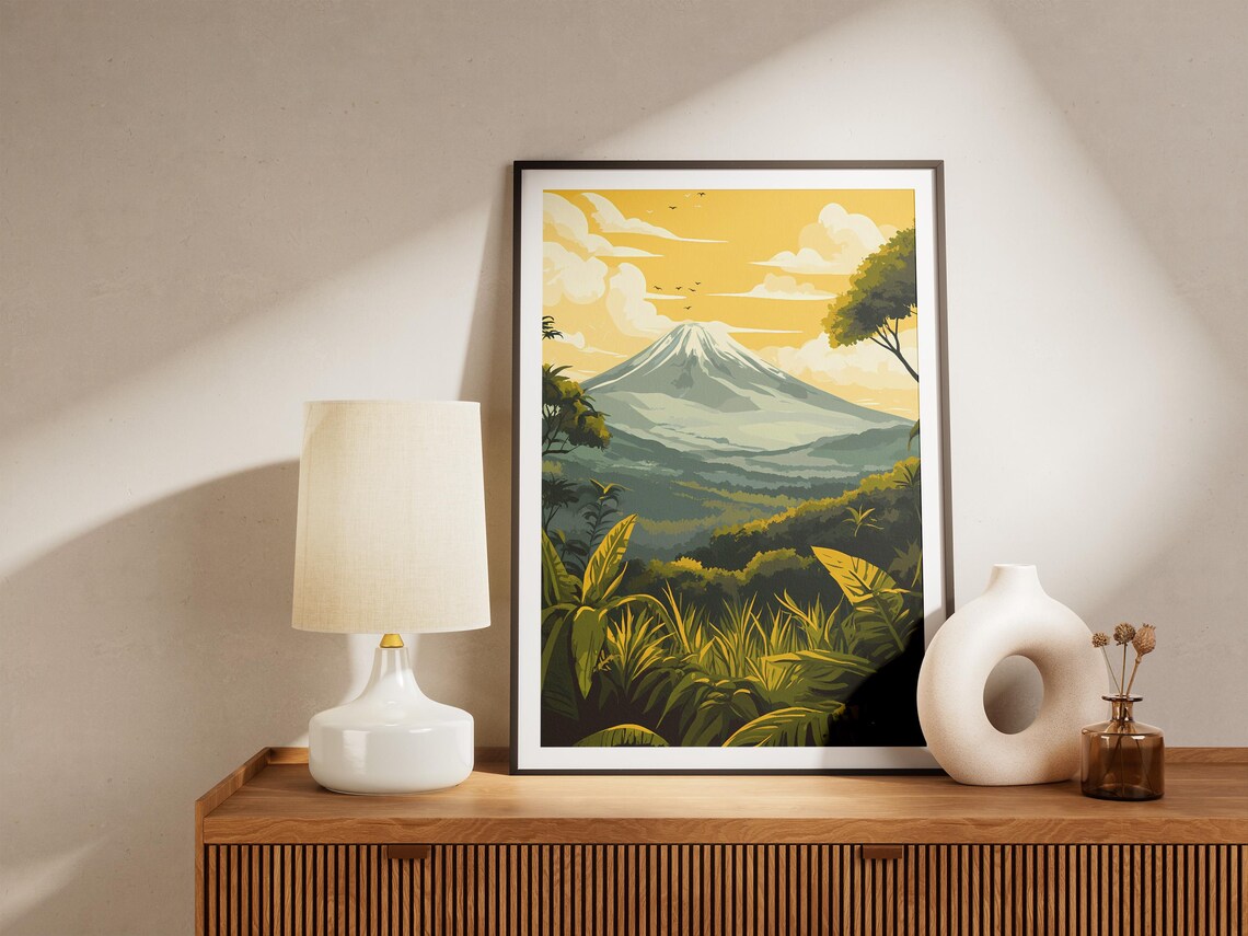 Virunga National Park Congo Africa Poster Tropical Landscape Print African Safari Art Vintage Travel Poster Nature Wall Art Jungle Mountain - Image 5