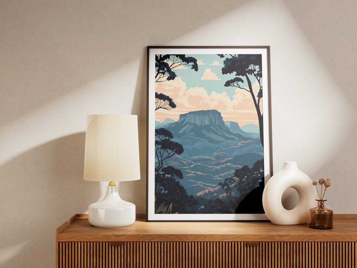 Chapada dos Veadeiros Brazil Blue Flat Top Mountain Dusk Poster - Image 5
