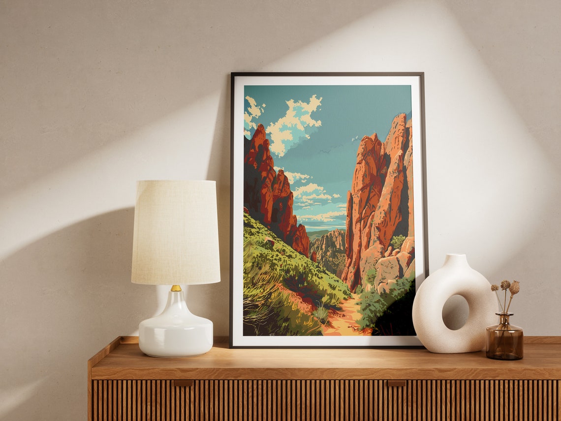 Pinnacles National Park Red Rock Canyon Vintage Travel Poster - Image 2