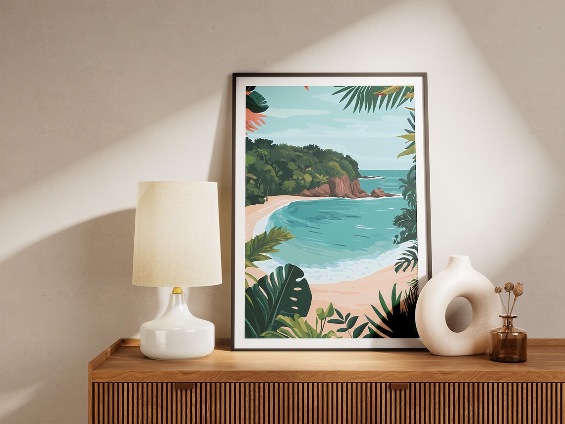 Manuel Antonio Costa Rica Cove Beach Turquoise Bay Tropical Poster - Image 5