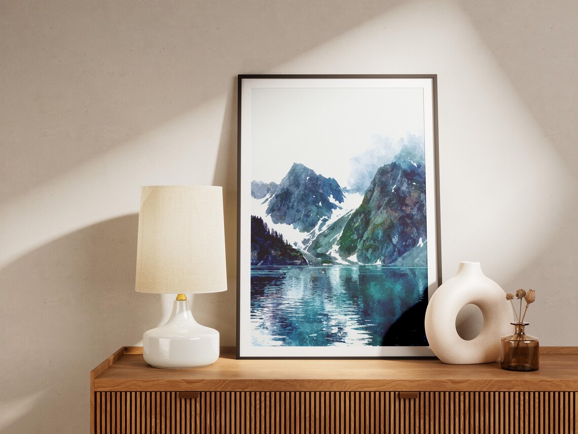 Kenai Fjords National Park Alaska Travel Poster Vintage Style Art Print Mountain Lake Wall Alaskan Landscape Illustration Home Decor - Image 4