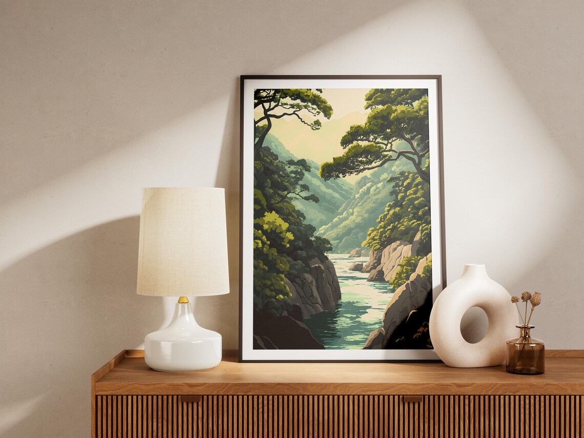Yakushima Japan Emerald River Gorge Through Lush Green Forest Poster - Image 5