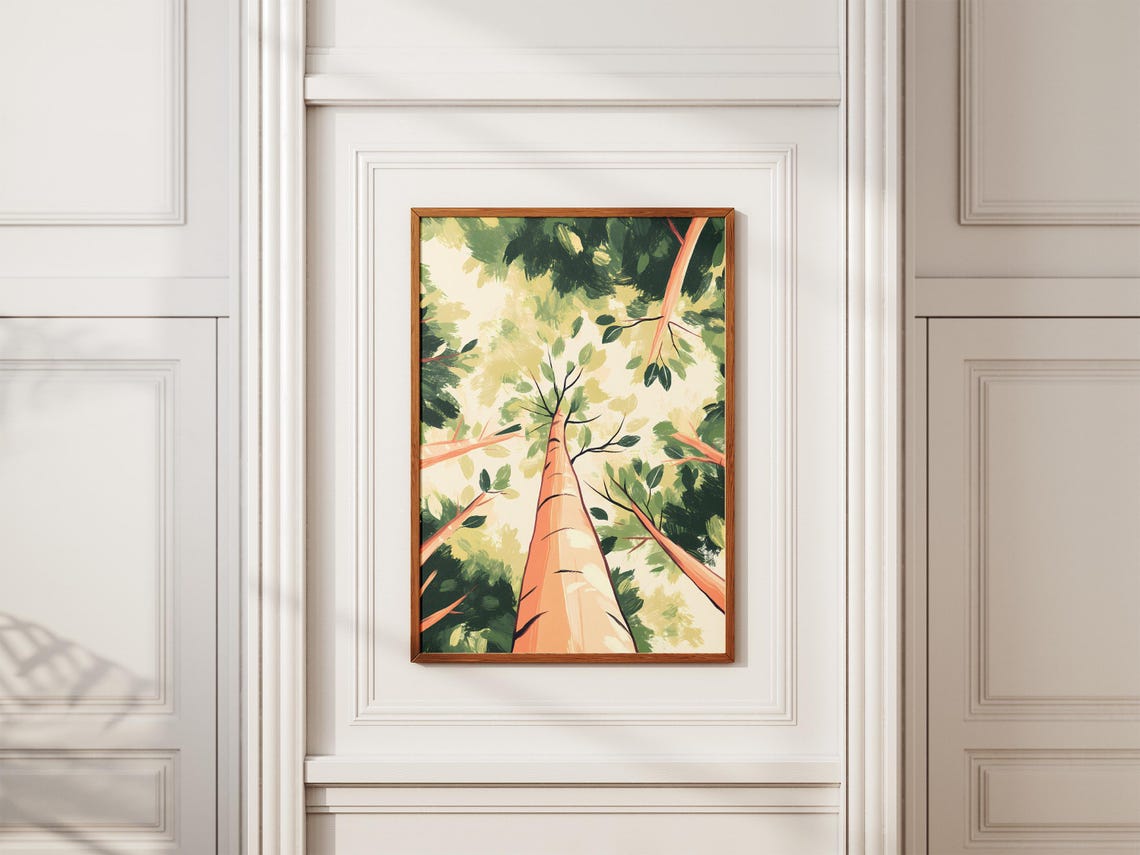Looking Up At Forest Canopy Abstract Treetops In Green Poster - Image 2