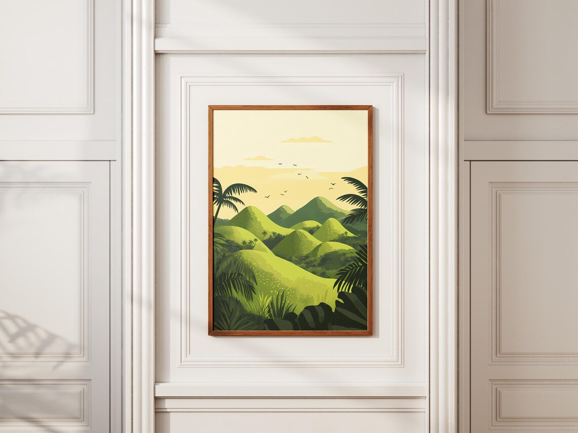 Chocolate Hills Bohol Green Mounds Tropical Landscape Poster - Image 2