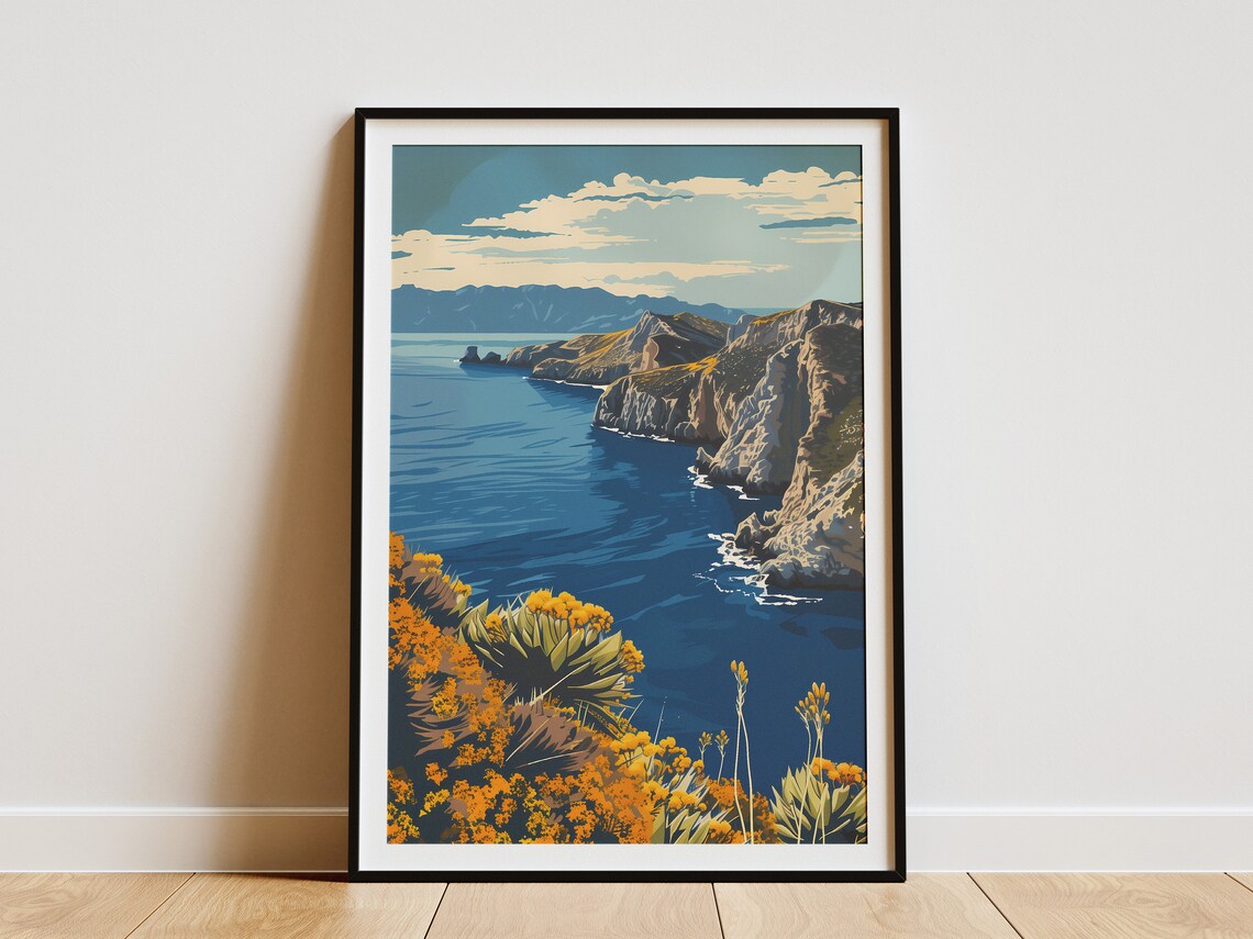 Channel Islands National Park Coastal Cliffs Ocean Vintage Travel Poster