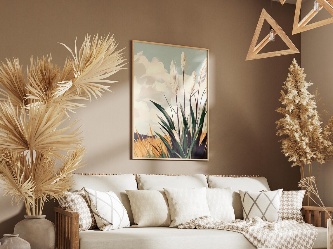 Springtime Pasture Botanical Art Print, Minimalist - Image 3