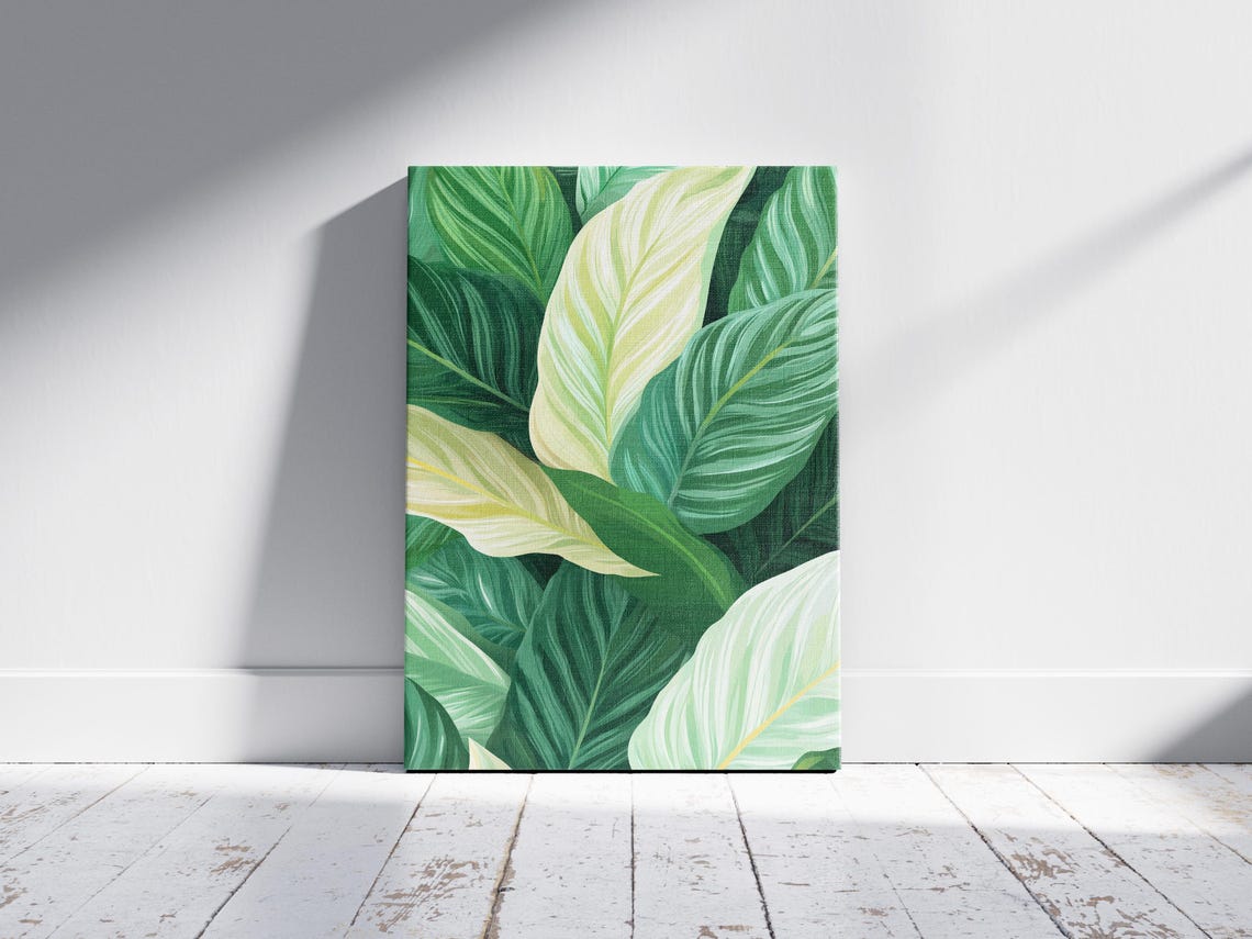 Lush Tropical Leaves Emerald Botanical Jungle Pattern Poster - Image 2