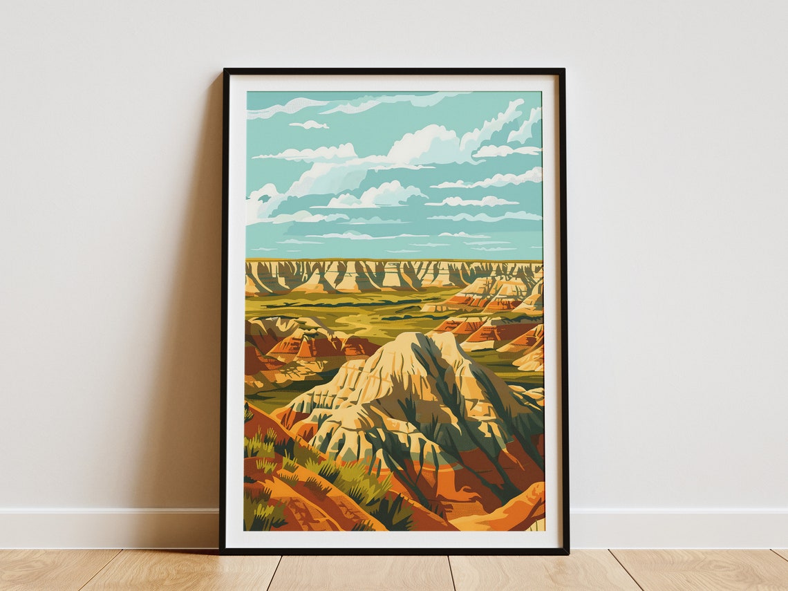 Layered Rock Formations Panoramic Desert Vista Travel Poster