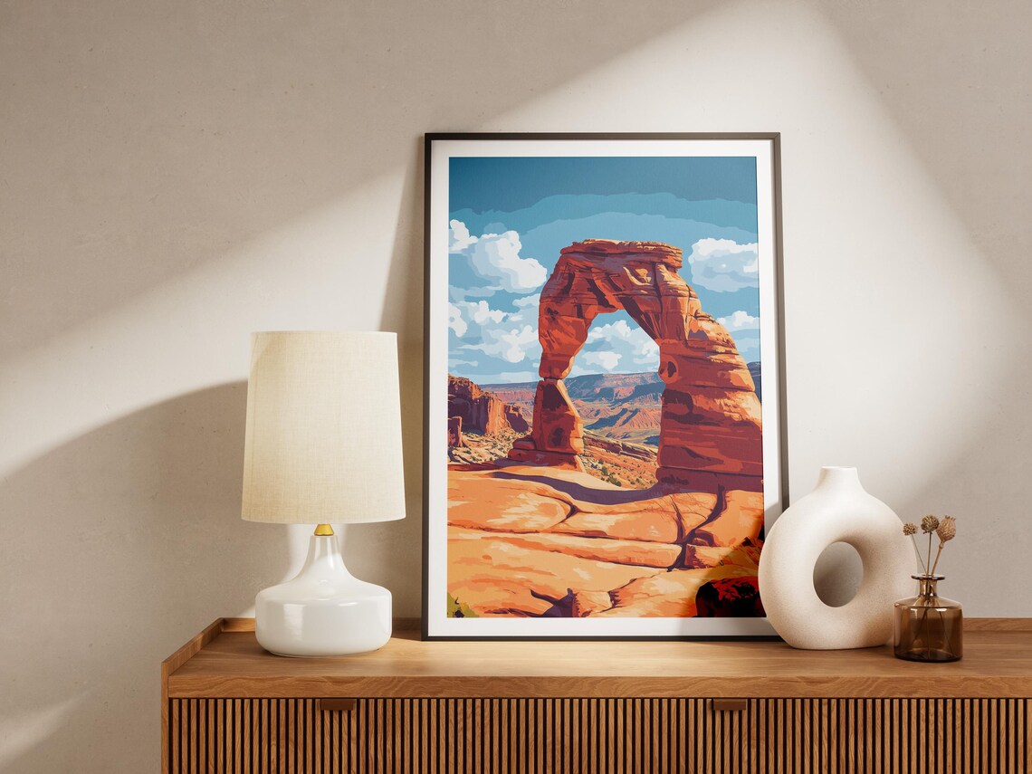 Delicate Arch Red Rock Formation Utah Desert Landmark Travel Poster - Image 4