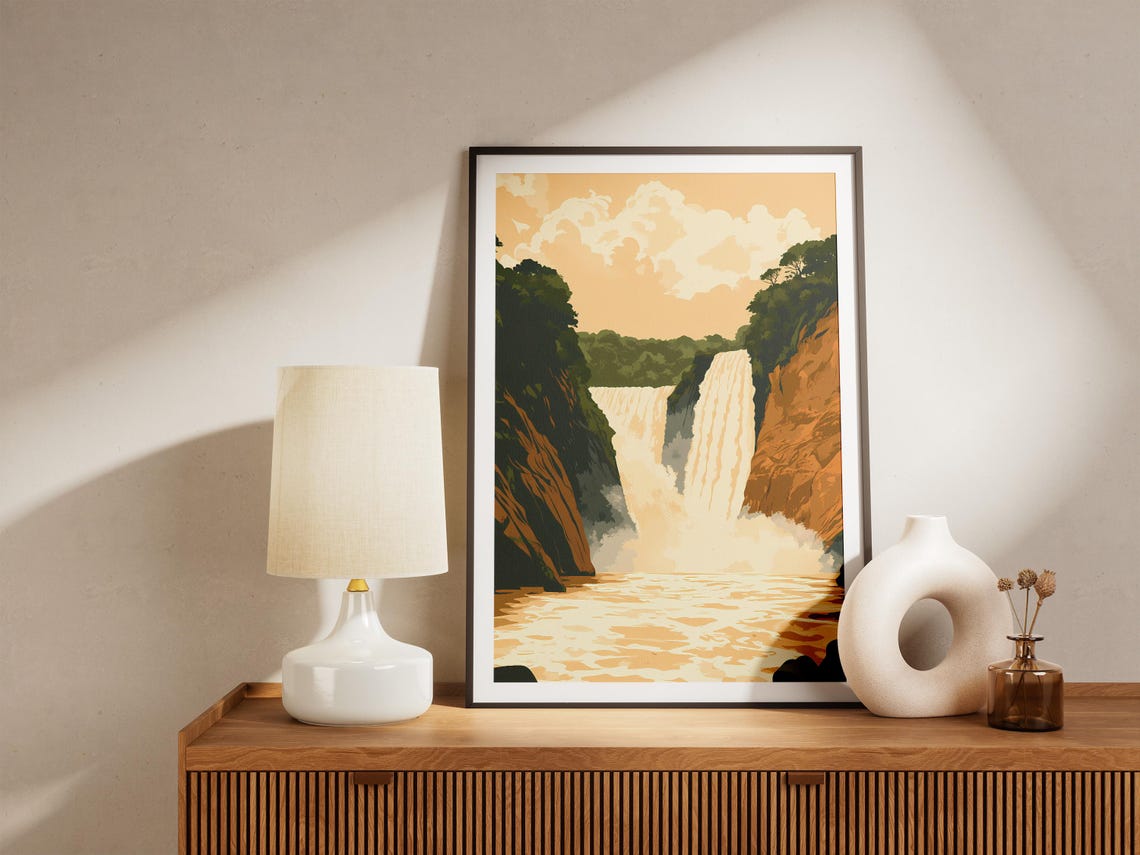 Murchison Falls Uganda Poster African Safari Waterfall Landscape - Image 4