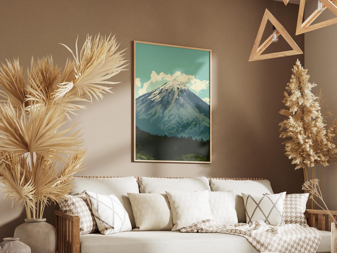Tungurahua Volcano Ecuador Snowcapped Peak Minimalist Travel Poster - Image 3