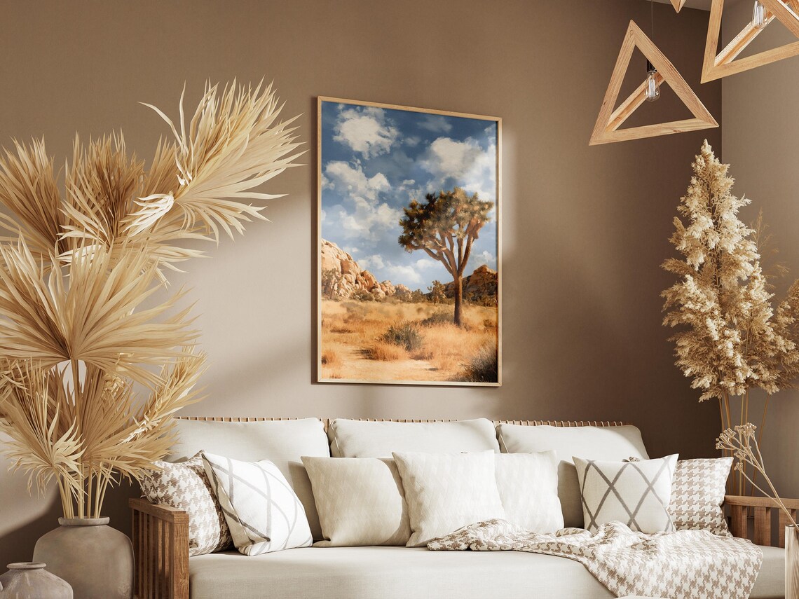 Joshua Tree National Park Golden Desert Lone Joshua Tree Poster - Image 3