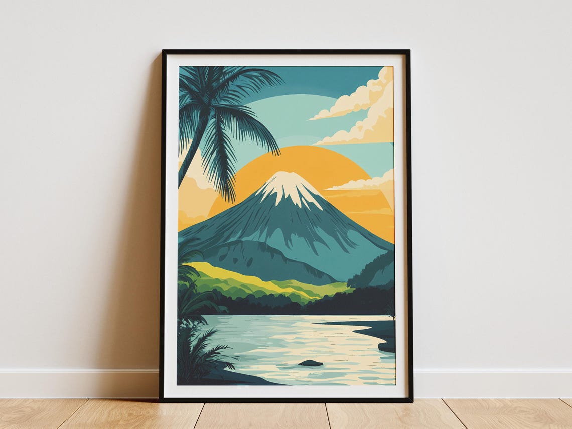 Mount Hamiguitan Philippines Volcano Sunset Palm Lake Poster