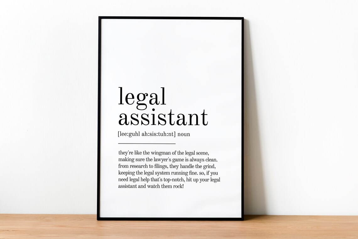 Legal Assistant Definition Minimalist Poster Art Print - Image 2