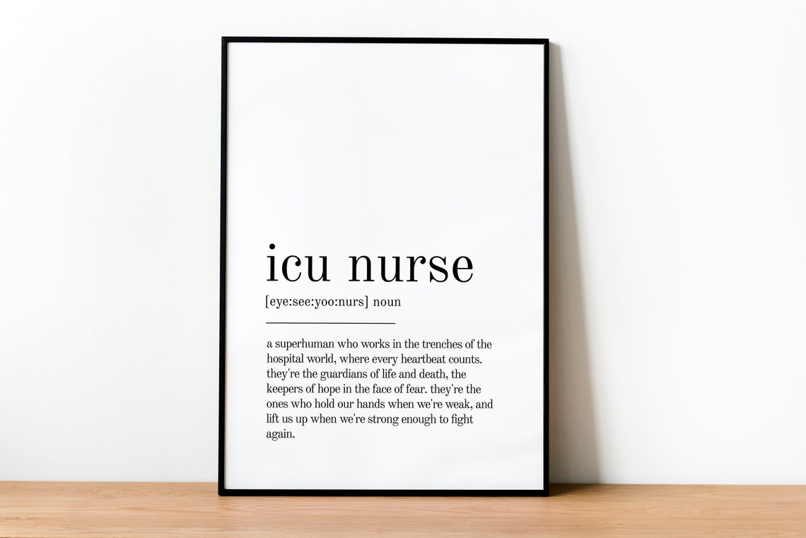 ICU Nurse Definition Superhero Typography Appreciation Poster - Image 2