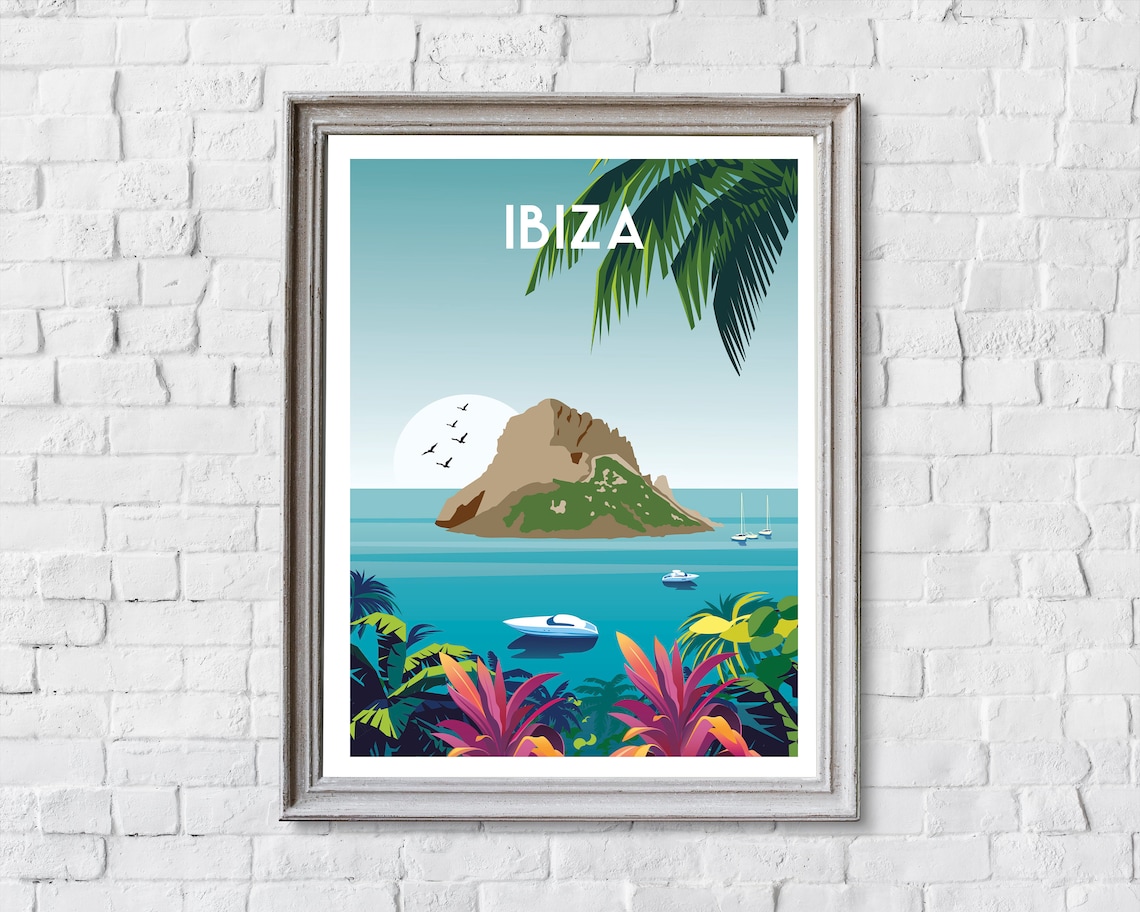Ibiza Retro Travel Poster, Beach Destination Art Print - Image 2