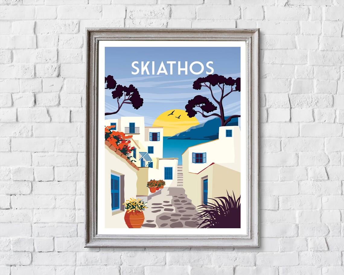 Skiathos Greece Travel Poster, Wall Art Print - Image 2
