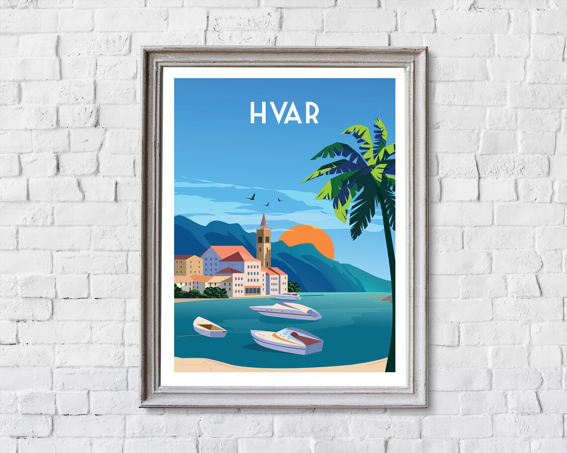 Hvar Travel Poster, Croatia Island Wall Art Print - Image 2