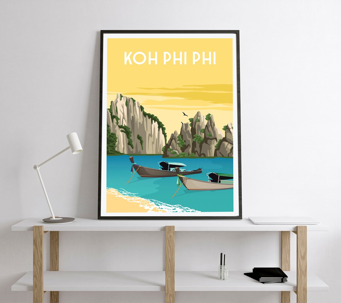 Koh Phi Phi Thailand Travel Poster, Place Print - Image 2